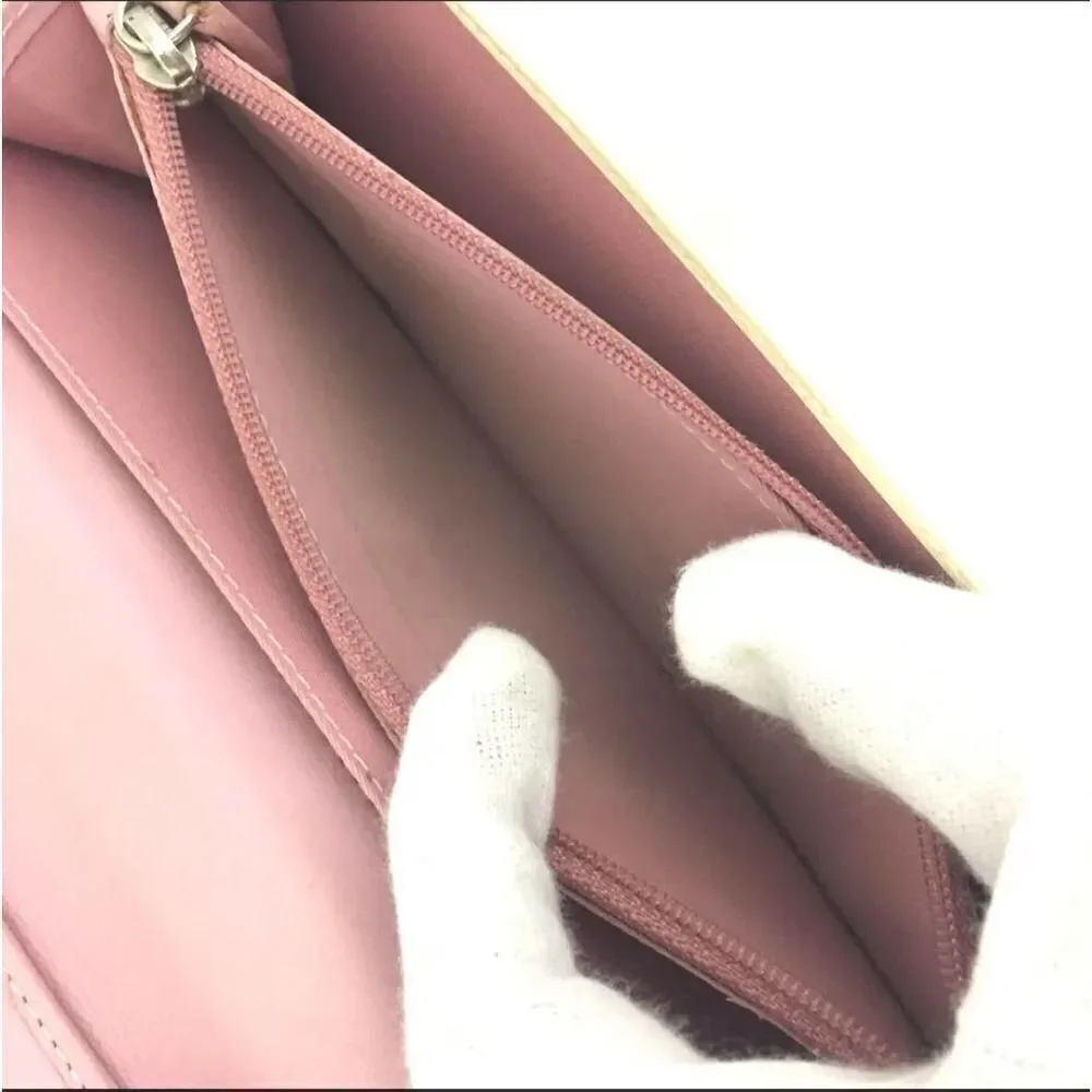 Christian Dior Trotter Rhinestone PVC Leather Long Bifold Wallet /1J2138